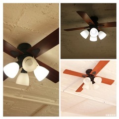 シーリングファン4灯 LED対応 リモコン付（美品）の画像