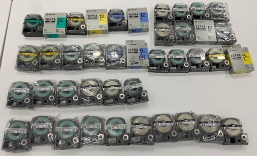 35個セットキングジム　35個テプラテープ９12 18 24mm白　透明　黄　青