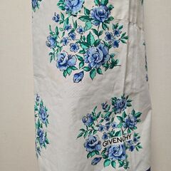 GIVENCHY ジバンシー エプロン 青い薔薇 花柄 昭和レトロ ヴィンテージの画像