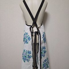 GIVENCHY ジバンシー エプロン 青い薔薇 花柄 昭和レトロ ヴィンテージの画像