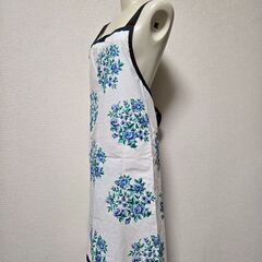 GIVENCHY ジバンシー エプロン 青い薔薇 花柄 昭和レトロ ヴィンテージの画像