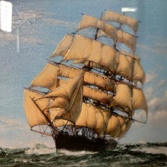 ◆絵画◆帆船◆額サイズ58.5cmx48.5cm◆船◆インテリア◆アンティーク◆アート◆レトロ◆美術品◆額縁の画像