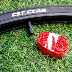   加古川　ソトのマ　中古タイヤ・チューブ・リムバンドセット　米式バルブ　サイズ：700✕28cの画像