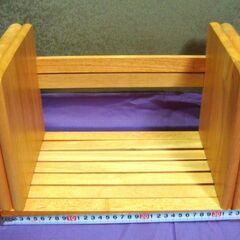 伸縮　ブックスタンド 木製　仕切付き　美品の画像