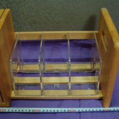 伸縮　ブックスタンド 木製　仕切付き　美品の画像