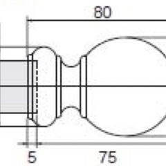 カーテンレール エンドキャップ（木製）　1個の画像