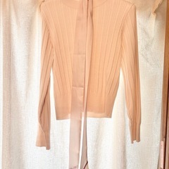 【大人気】JILL by JILL STUART スカーフリブニット 長袖ブラウス 長袖ニット ピンク ホワイトの画像