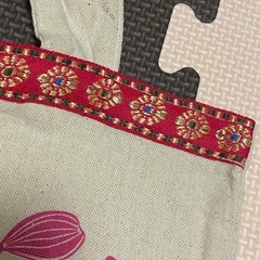 ※締切りました※◼️無料◼️ 【やや汚れ有り】カルディ LOVE スパイスバッグ/インド　エコバッグ　サリーの画像