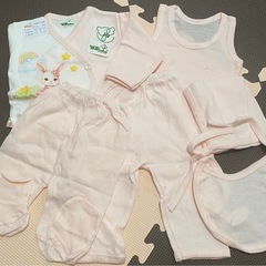 【新品】海外製品　ベビー服6点セット たぶん70〜80cm？/うさぎ　レトロの画像