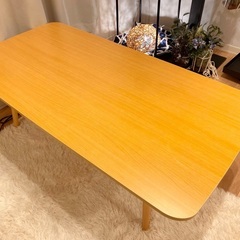 【ほぼ未使用】大きめ 食卓 収納付き ローテーブル センターテーブル の画像