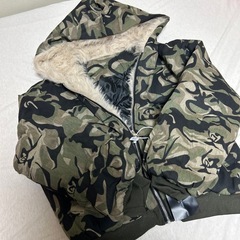 迷彩柄　ファージャケット　ファーダウン　ファーパーカー　y2k S elevの画像