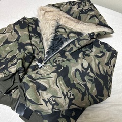 迷彩柄　ファージャケット　ファーダウン　ファーパーカー　y2k S elevの画像