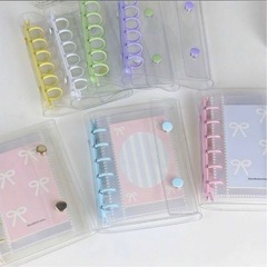 シール帳 バインダー A7 リフィル 10枚 クリア 透明 水色 ブルーの画像