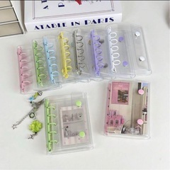 シール帳 バインダー A7 リフィル 10枚 クリア 透明 水色 ブルーの画像