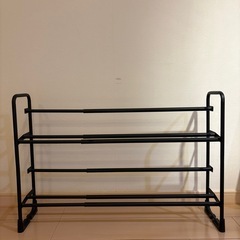 伸縮シューズラック ぶブラックの画像