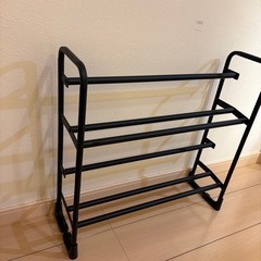 伸縮シューズラック ぶブラックの画像