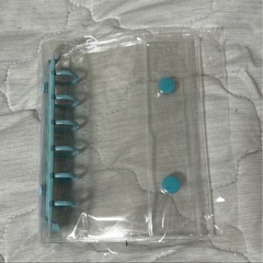 【み水色】A7 バインダー　透明　手帳　シール帳　トレカ収納　6穴の画像
