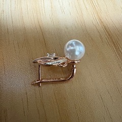 パールドロップイヤリング585 ローズゴールドシルバーカラーの画像