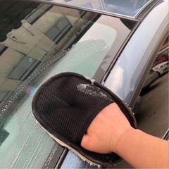洗車スポンジ 2枚セット グローブ タオル 柔らか素材 窓ふき 手袋 柔らかいの画像