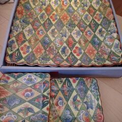 和食器プレート　陶器大皿セット（小皿付き）の画像