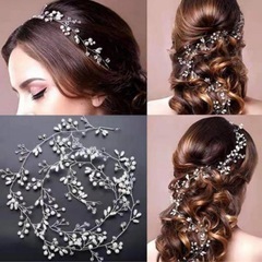 ヘッドドレス 髪飾り ヘアアクセサリー ウエディング 結婚式 シルバー1809の画像