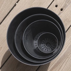 ART STONE  5号　鉢(皿付)　blackの画像