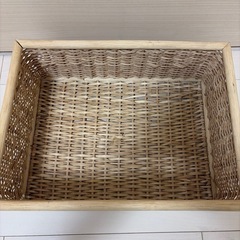 無印良品 無印　バスケット　カゴ　藤のカゴ　かご　ボックス　重なるブリ材長方形バスケットの画像