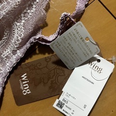 【新品タグ付き】Wing レシアージュ ブラ＆ショーツセット パープル B65/M 上品レース ワコールの画像