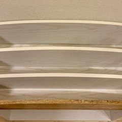 絵本棚　ウッドホワイト&ナチュラル　絵本ラック　子供部屋の画像