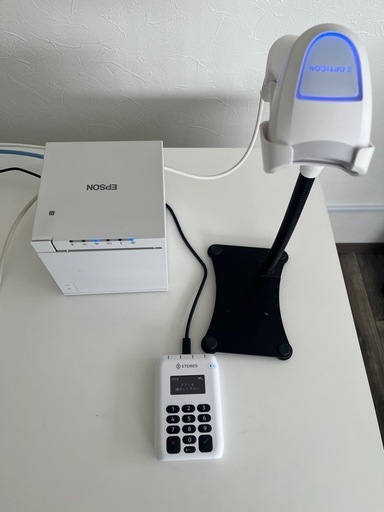 美品EPSON プリンター　バーコードリーダー スタンド　カードリーダー　セット