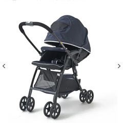 美品　スマートエンジェル　ベビーカー　デ・ヨーネ　レジェ 両対面 A型 ネイビーの画像