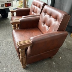 差し上げます　無料　早い者勝ち レトロ　ソファ　　の画像