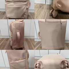 ピンクベージュ キャリーケース 機内持ち込み可 おしゃれな軽量スーツケース 4輪の画像