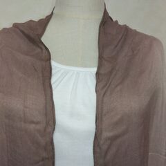 ストール　ブラウン×ホワイトの画像