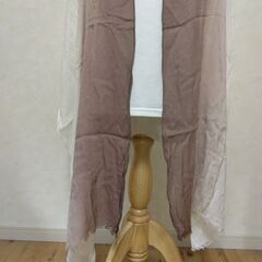 ストール　ブラウン×ホワイトの画像