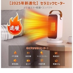 セラミックヒーター 小型 電気ファンヒーター 電気ストーブ PSE認証 ブラックの画像