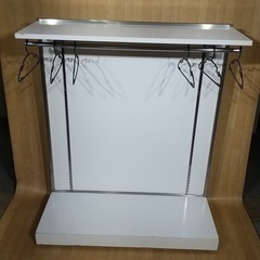 パネル式ハンガーラック・１段ハンガー・洋服掛け・棚付・キャスター...