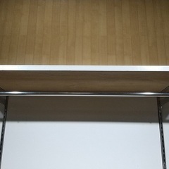 パネル式ハンガーラック・１段ハンガー・洋服掛け・棚付・キャスター付き・０６の画像