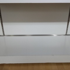 パネル式ハンガーラック・１段ハンガー・洋服掛け・棚付・キャスター付き・０６の画像