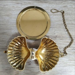 Francfrancフランフラン☆ティーストレーナー シェル型 ゴールド 紅茶 茶こし 茶葉の画像