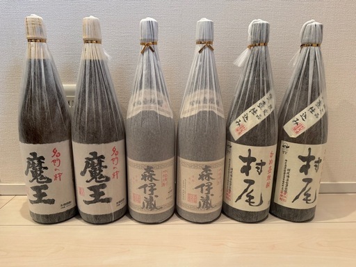 レア焼酎！森伊蔵、魔王、村尾1800ml２本ずつ計６本