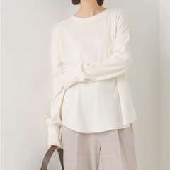  【OMNES】リブ裾ラウンドプルオーバー長袖【11月末まで】の画像