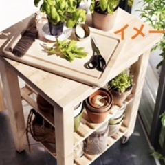 IKEA  イケア　キッチンワゴン　ワゴン　キッチンカート　木製　テーブル　収納　シェルフ　ラックの画像