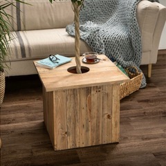 プランターカバー ウッドプランターボックス プランターポット スクエア型 Lサイズ 10号植木鉢 インナーポット 43.5×43.5cm 高さ43.5cm 木製の画像