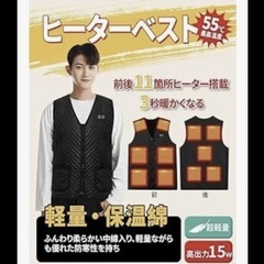 【新品未使用】電熱ベスト 加熱ベスト 11箇所発熱 バッテリー付き　Ｌサイズの画像