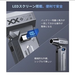 【新品未使用】エアダスター 電動ブロアー 小型 LEDライト付き充電式 大容量バッテリーの画像