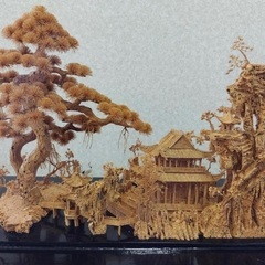 コルク細工　ガラスケース入りの画像