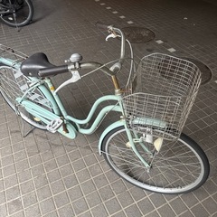 大人用自転車　26インチ　ギアなし、鍵付き、ライト付き、ママチャリの画像