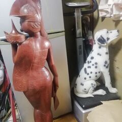 木彫り 少女立像 高さ102cm 大型の画像