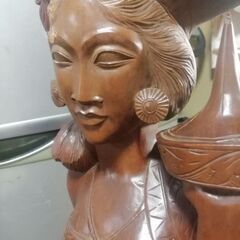 木彫り 少女立像 高さ102cm 大型の画像